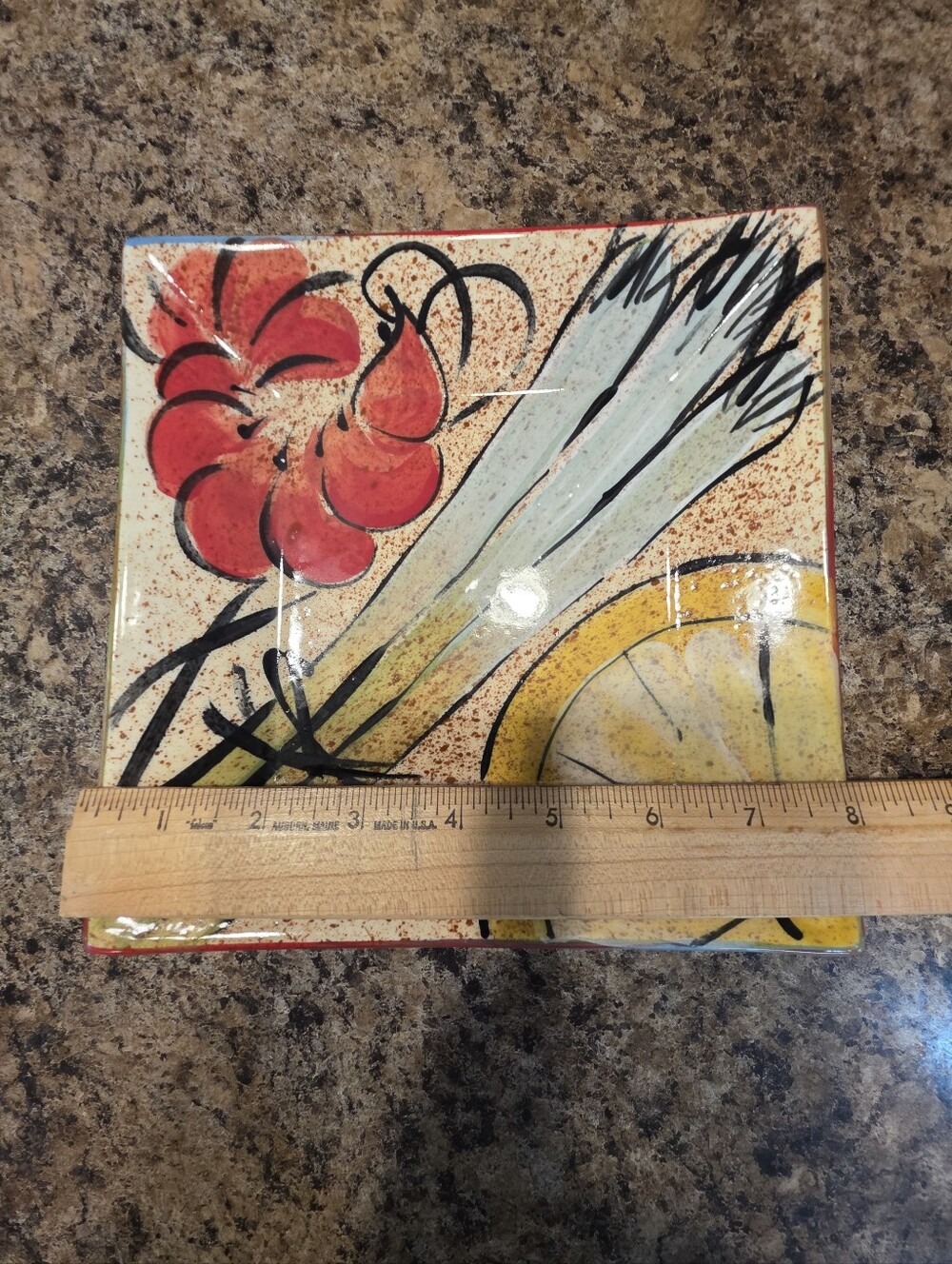 Gail Pittman Ceramic Square Small Platter - Picture 4 of 5